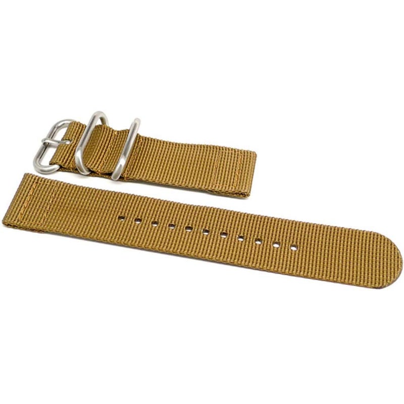 Da Luca Two Piece Ballistic Nylon Watch Strap - Sand (Matte Buckle) : 22mm - Image 1